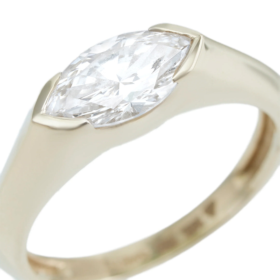 1ct Marquise LGD Gold Ring-Knife