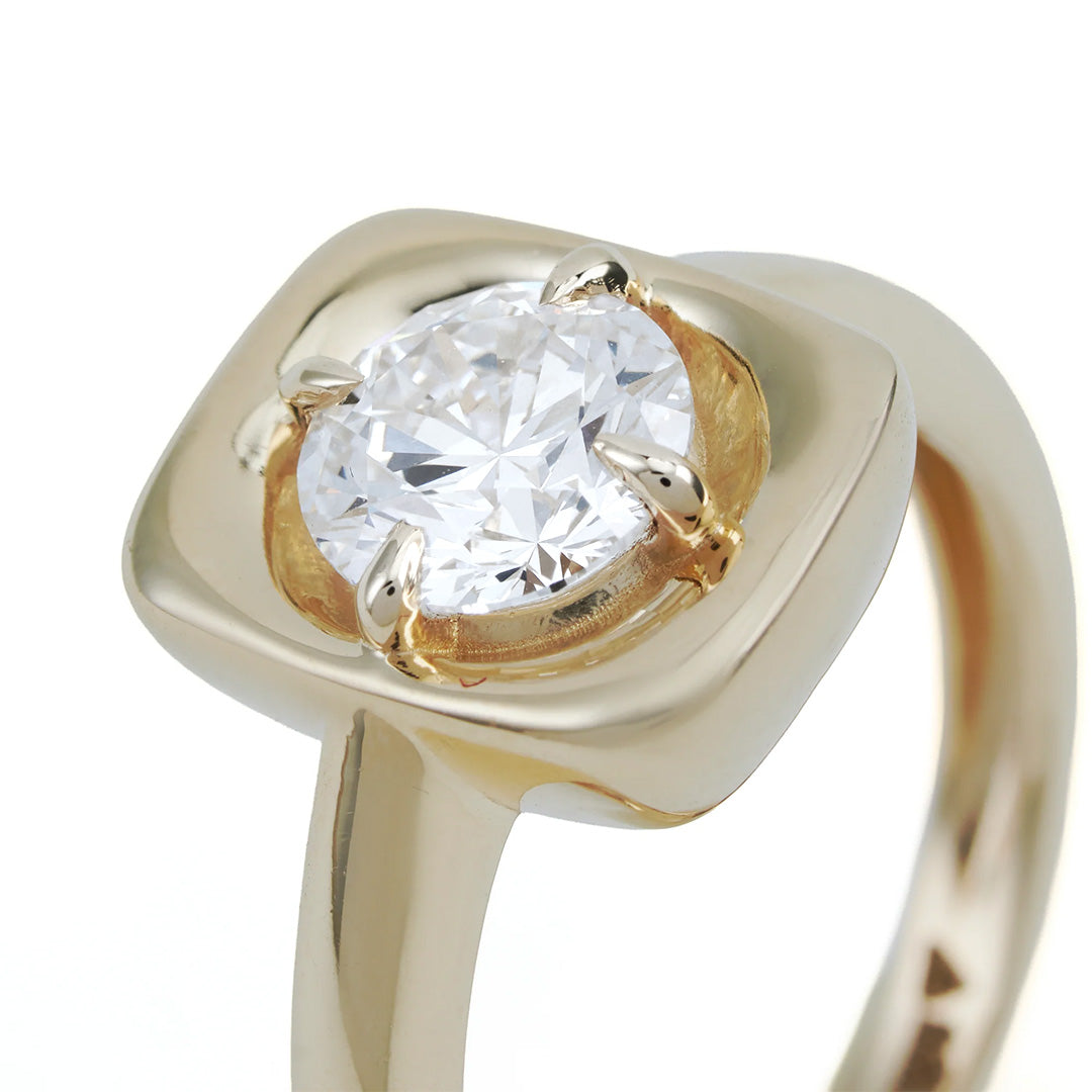 1ct Round LGD Gold Ring-Square