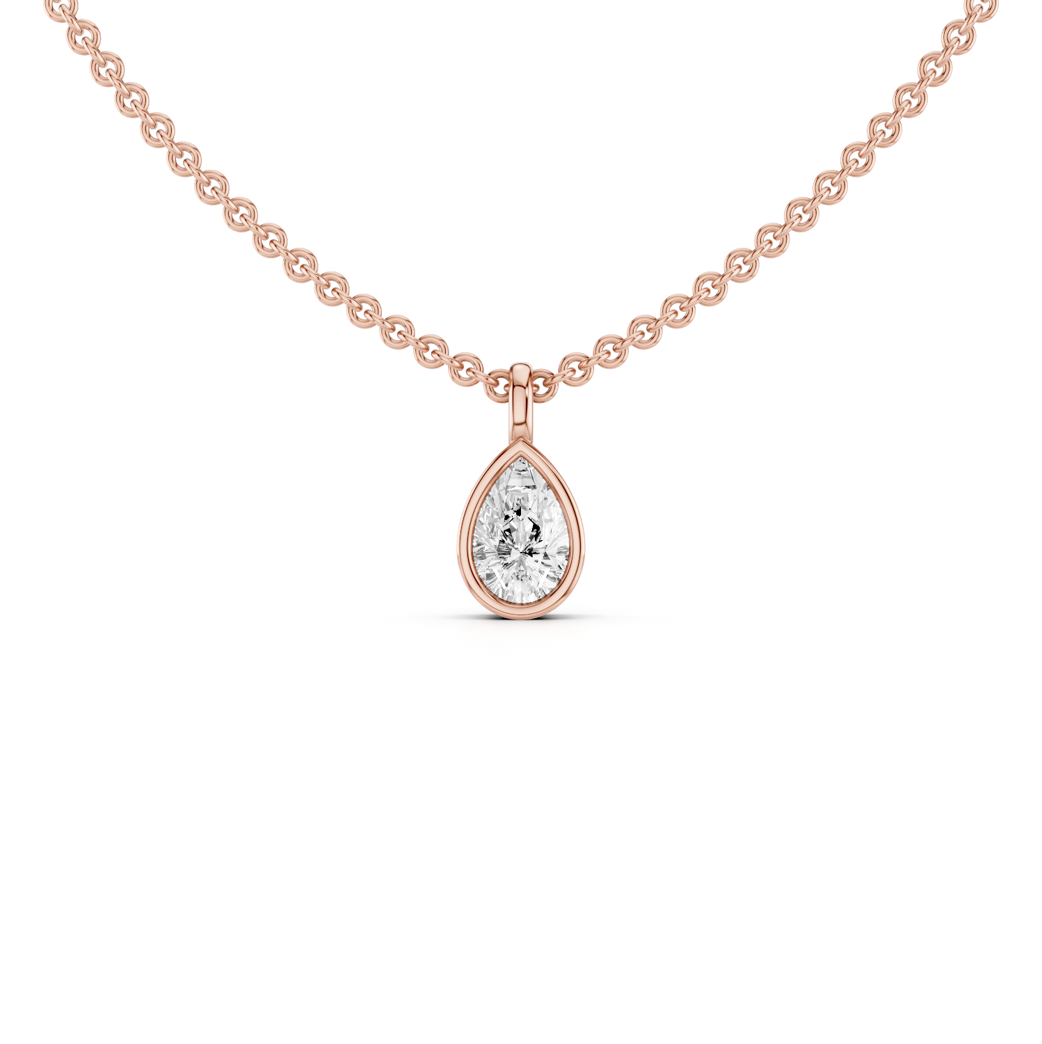 0.40ct LGD Pear Bezel Pendant