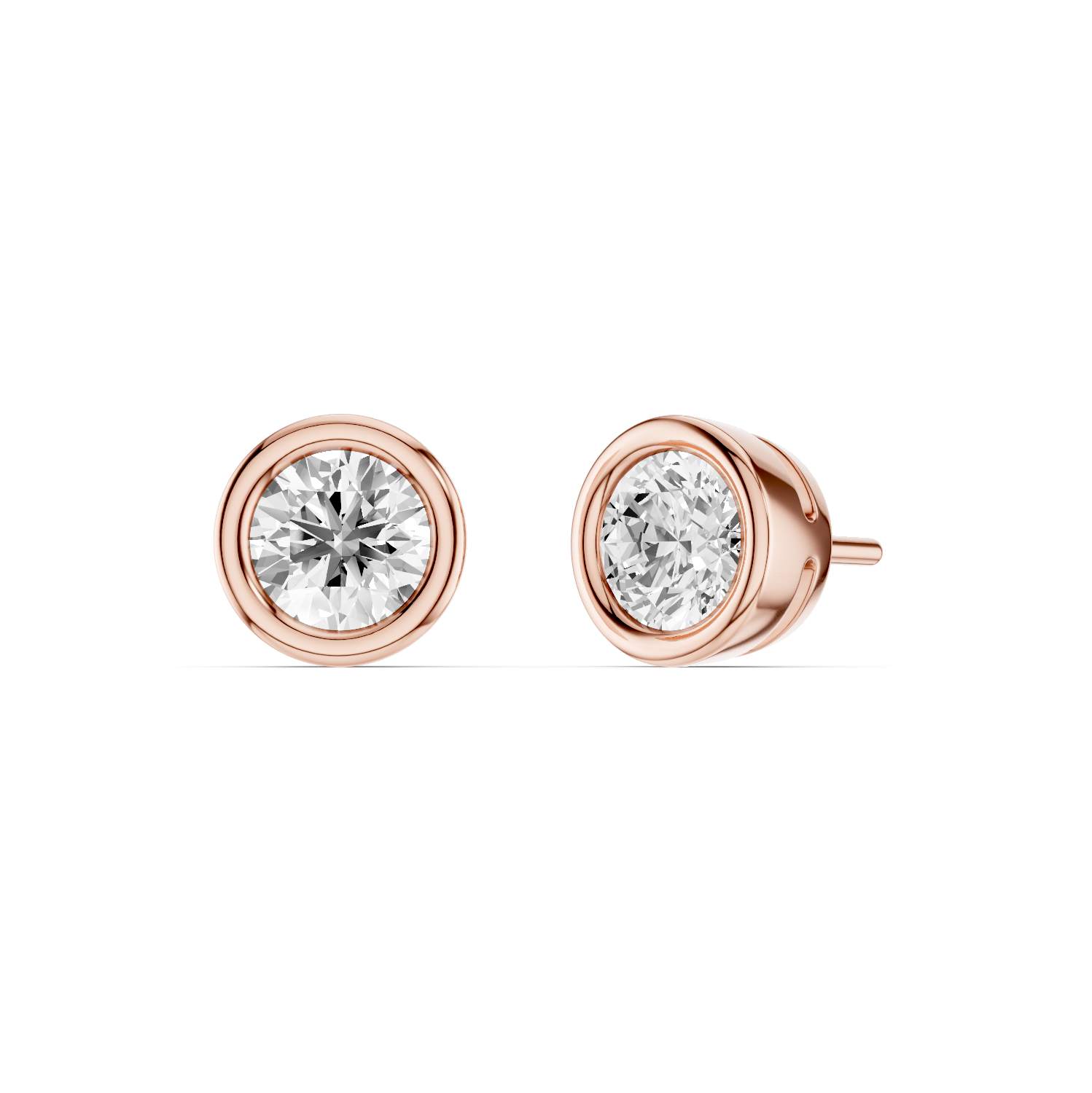 0.80ct Round LGD Bezel Studs