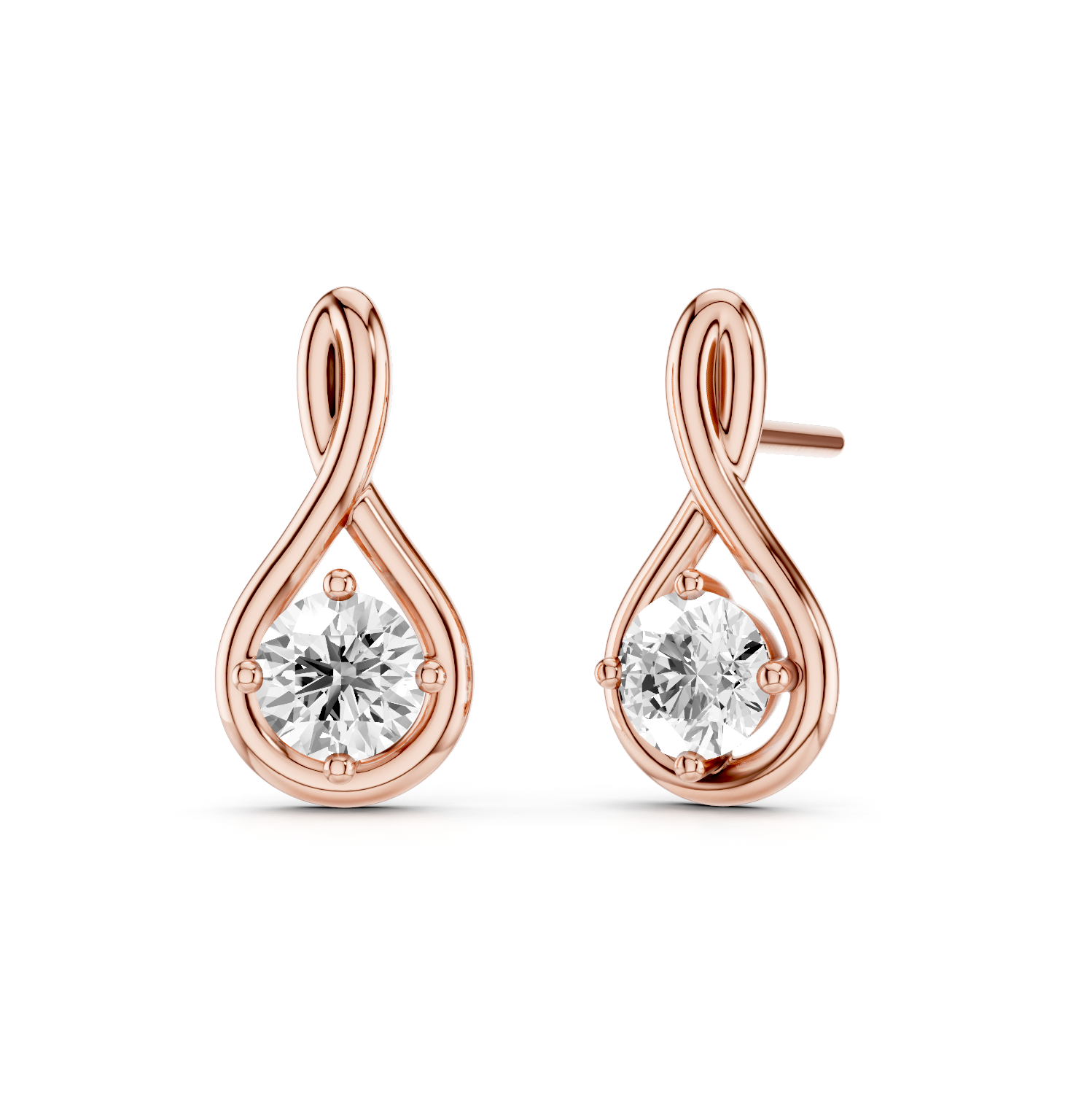 0.40ct LGD Gold Twist Earrings