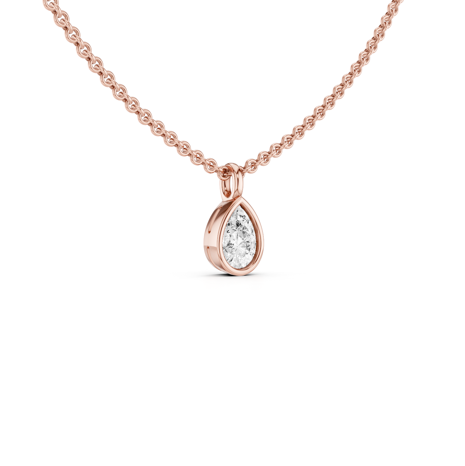 0.40ct LGD Pear Bezel Pendant