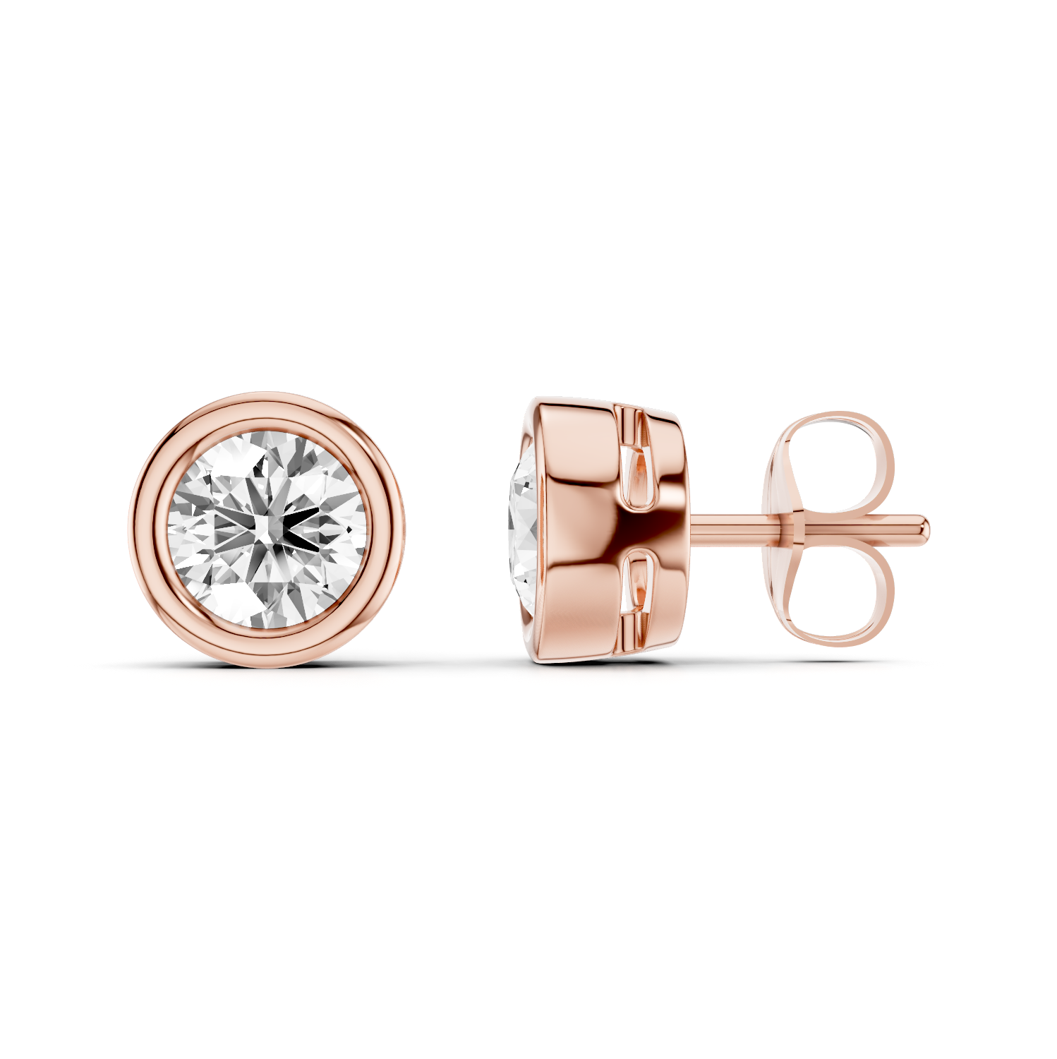 0.80ct Round LGD Bezel Studs