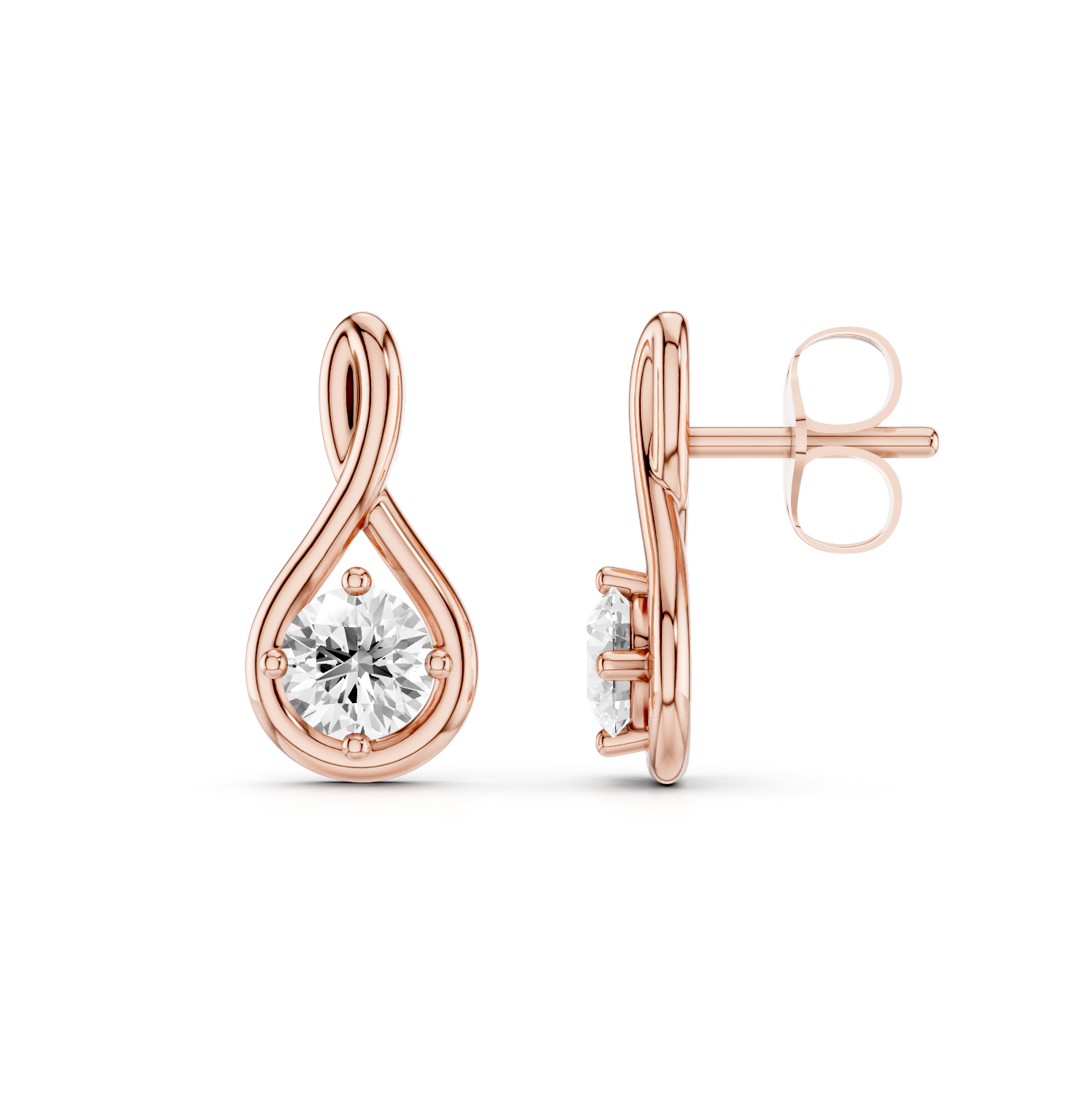0.40ct LGD Gold Twist Earrings