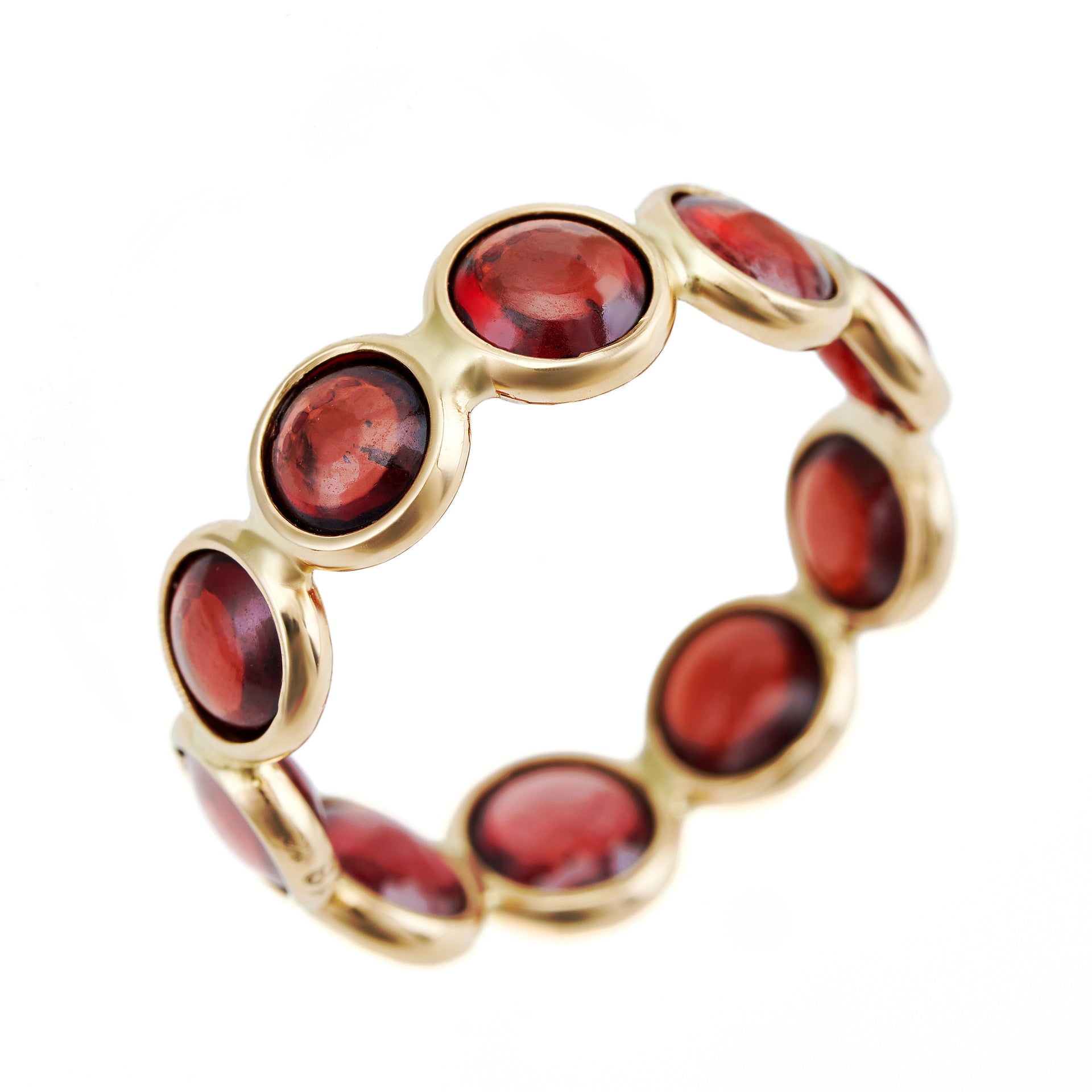 Garnet Cabuchon Eternity Ring