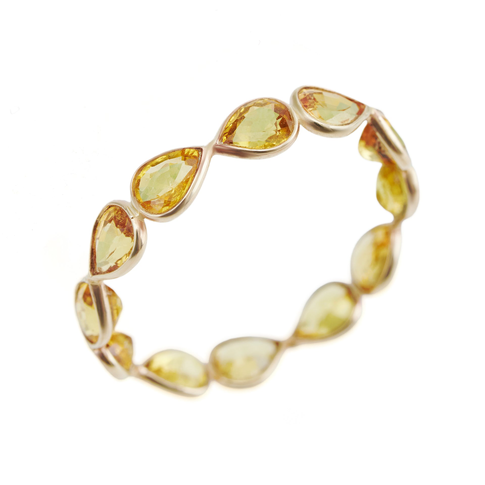 Yellow Sapphire Pear Eternity Ring