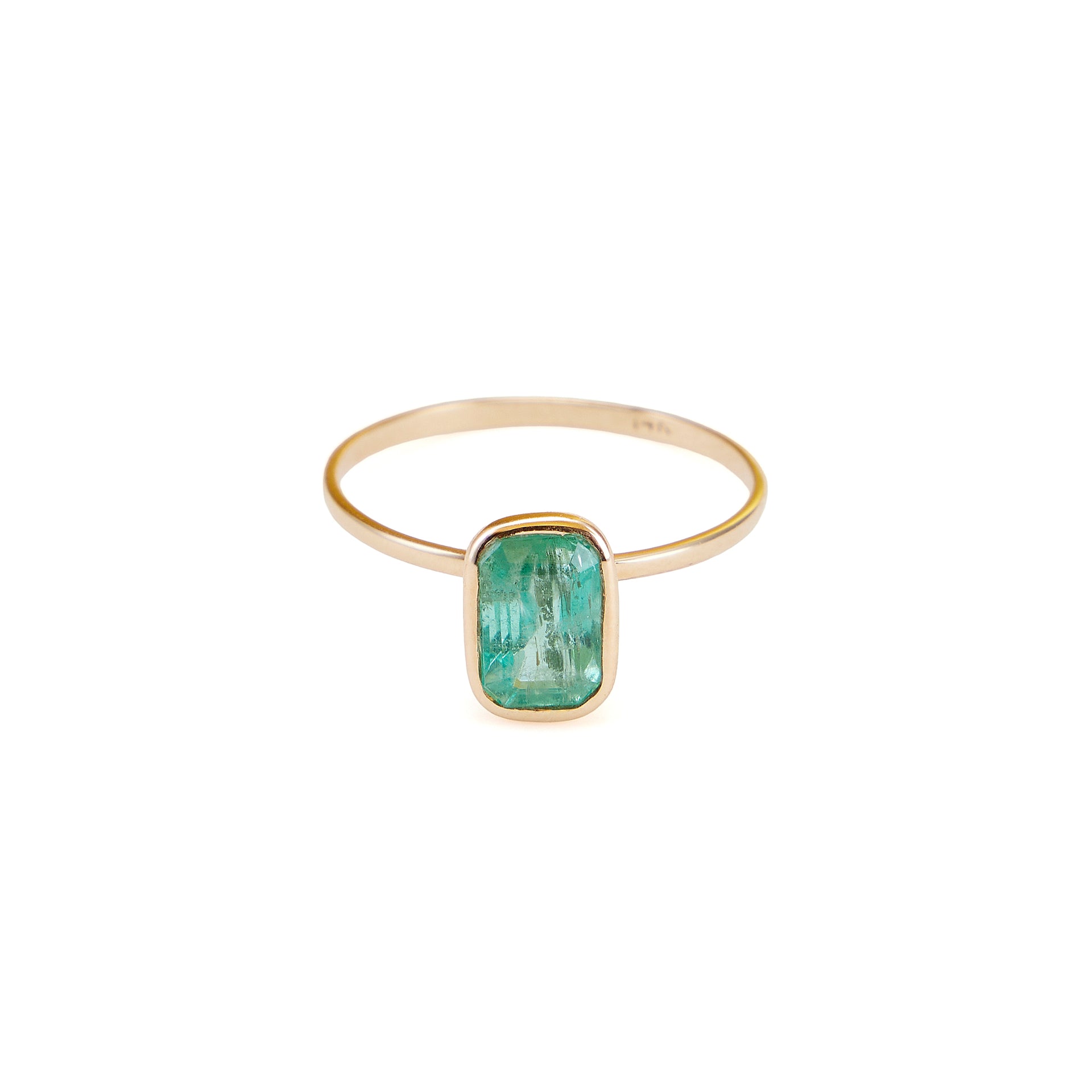 Delicate Emerald Rectangle Ring