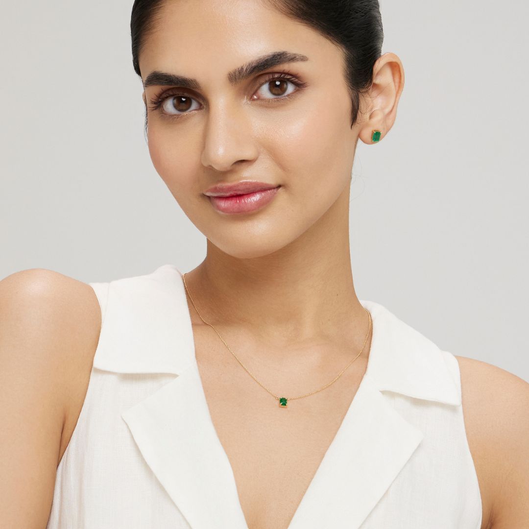 Rectangle Emerald Necklace