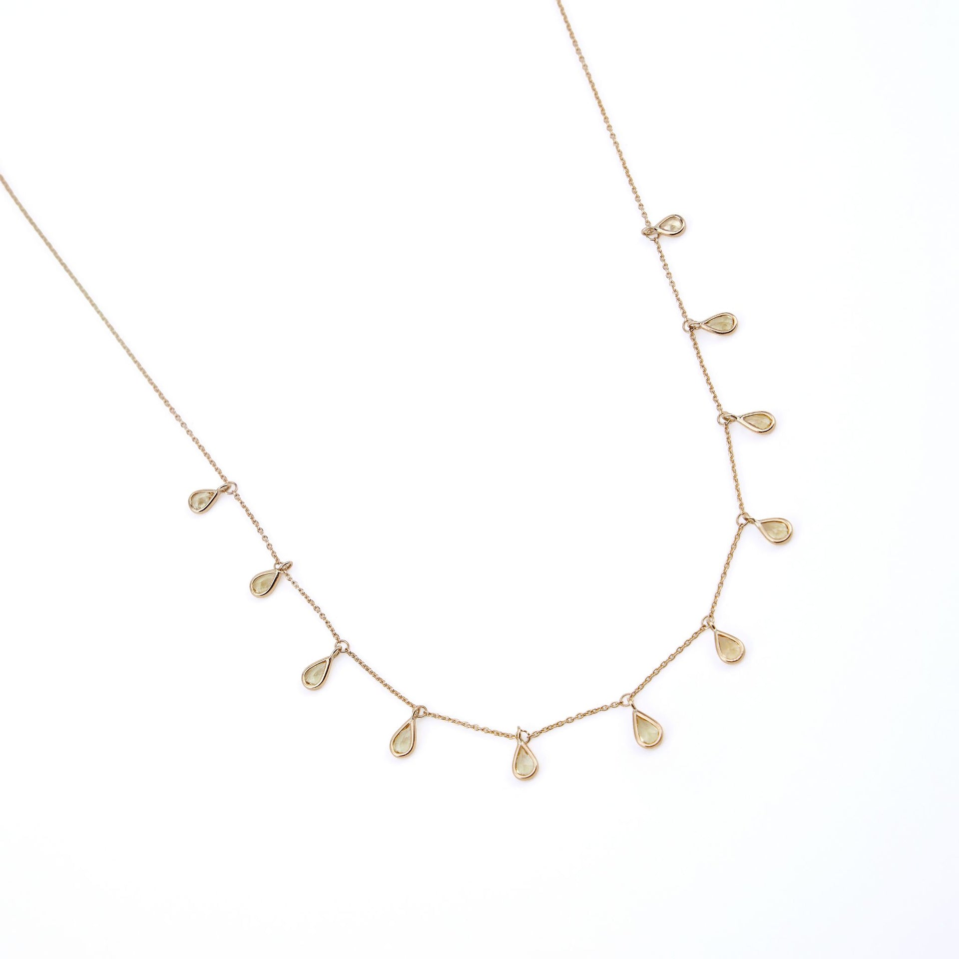 Yellow Sapphire Drop Necklace