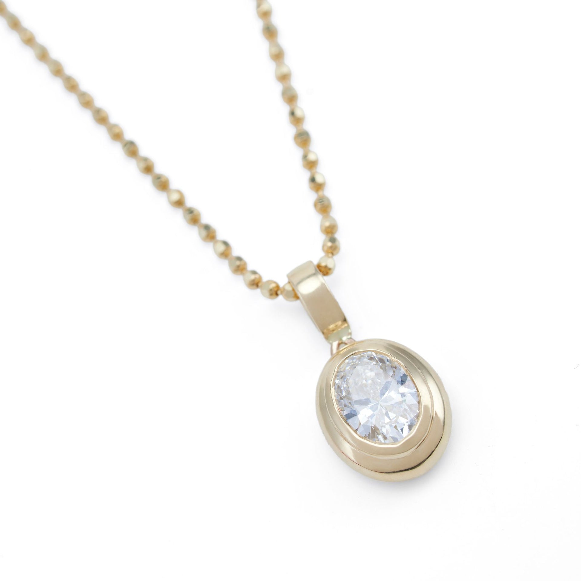 1ct Oval LGD Gold Necklace-Classic