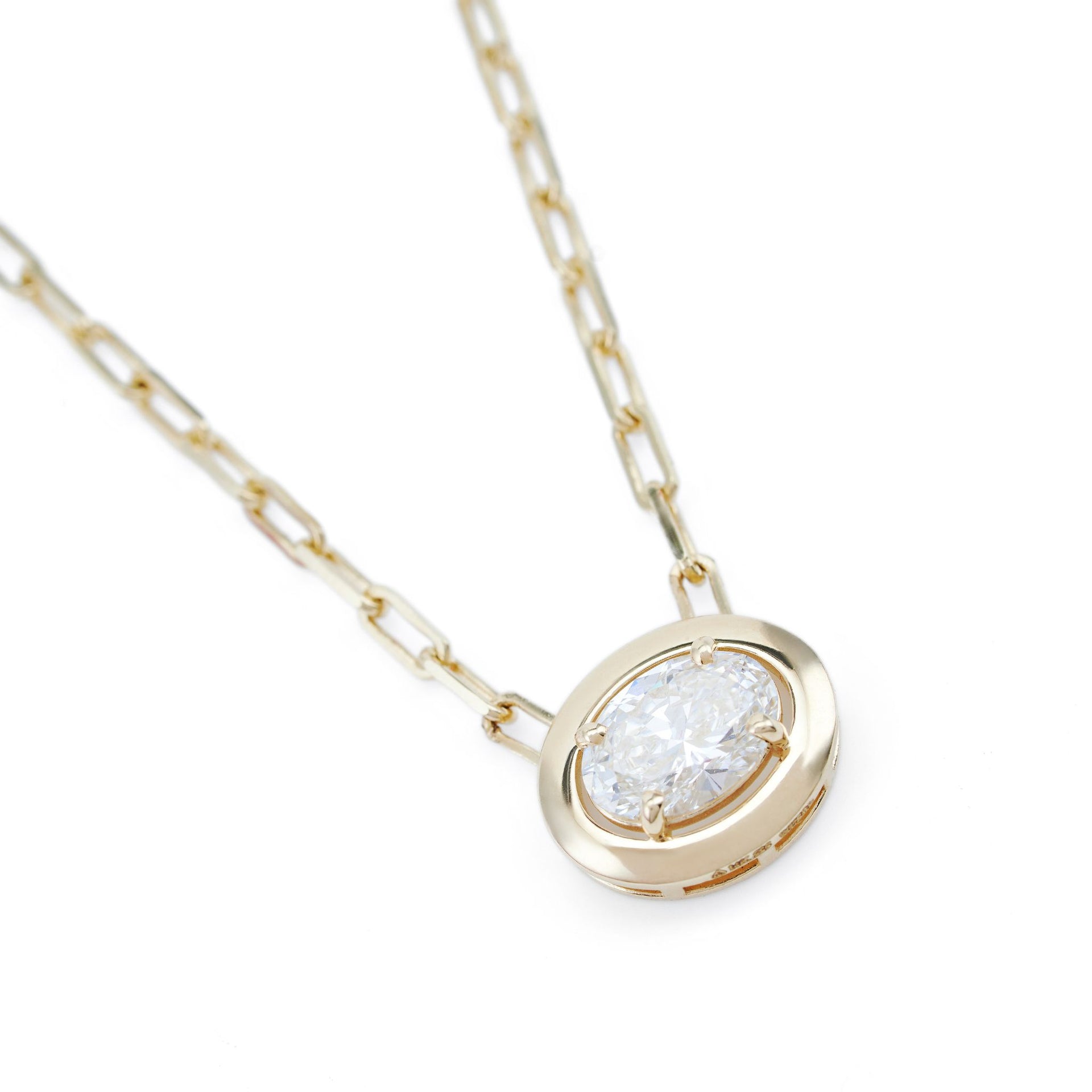 1ct Oval LGD Gold Necklace-Donut