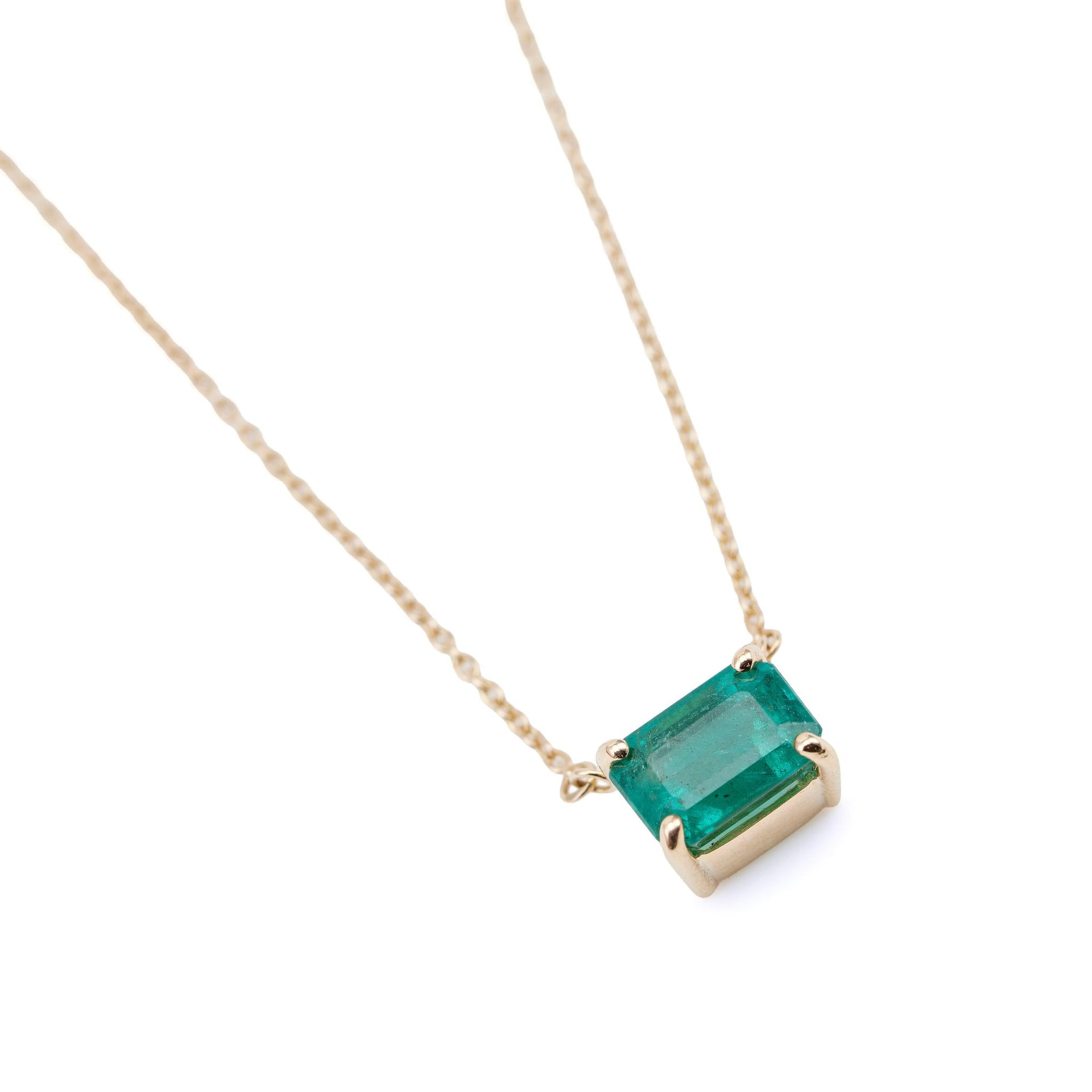 Minimalist Emerald Necklace