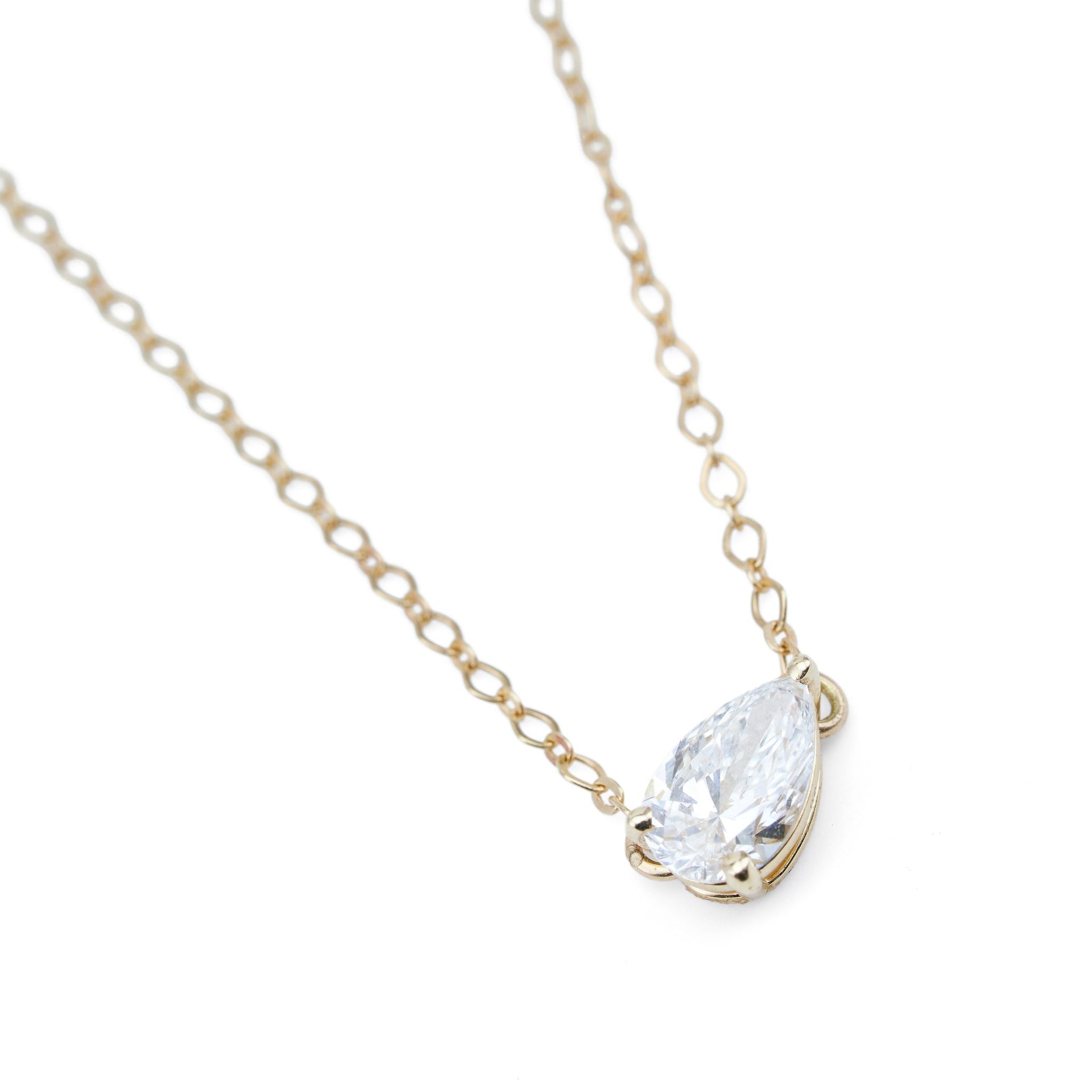 1ct Pear LGD Gold Necklace
