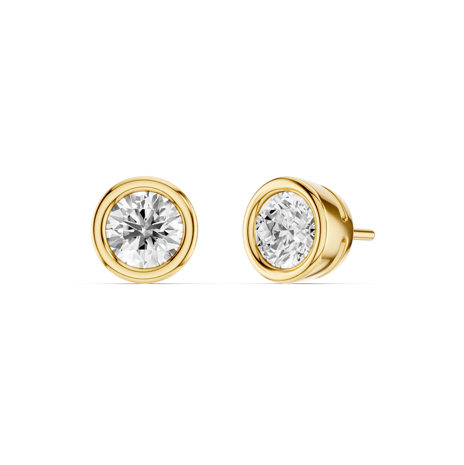 0.80ct Round LGD Bezel Studs