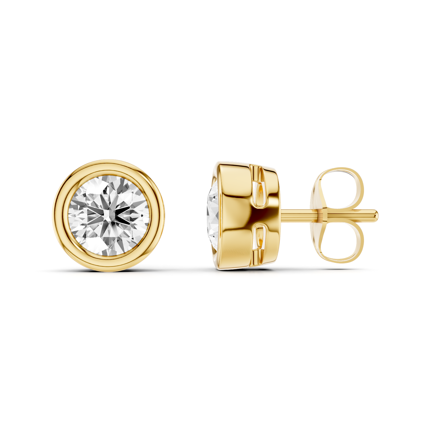 0.80ct Round LGD Bezel Studs