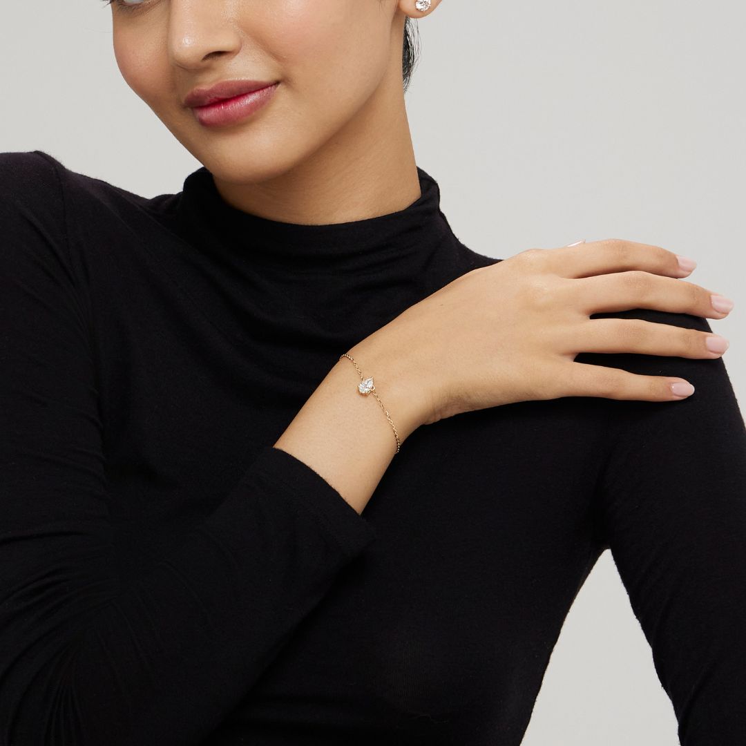 1ct Pear LGD Gold Bracelet