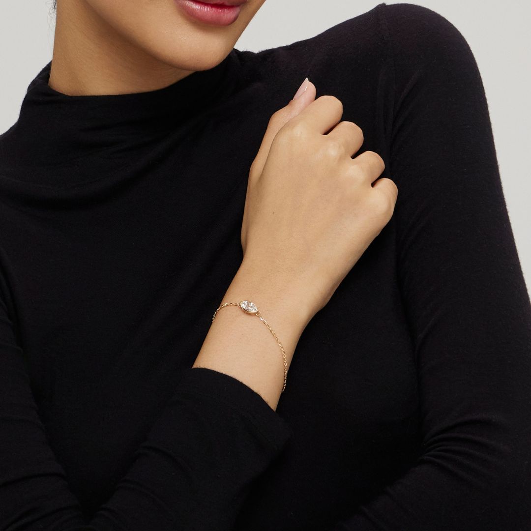 1ct Marquise LGD Gold Bezel Bracelet