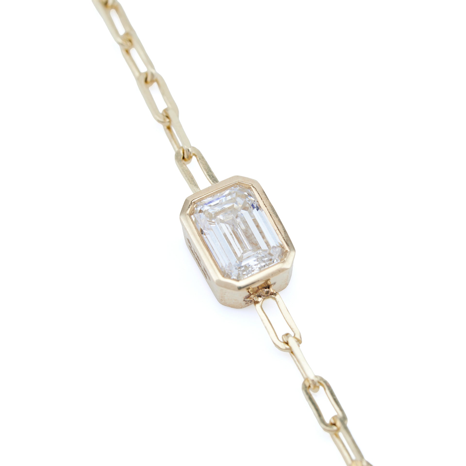 1ct Emerald Cut LGD Gold Bracelet