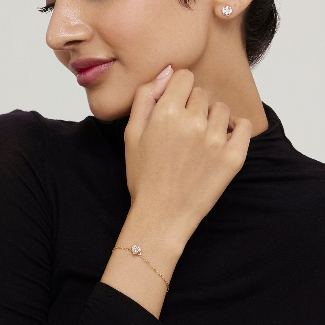 1ct Heart LGD Gold Bracelet