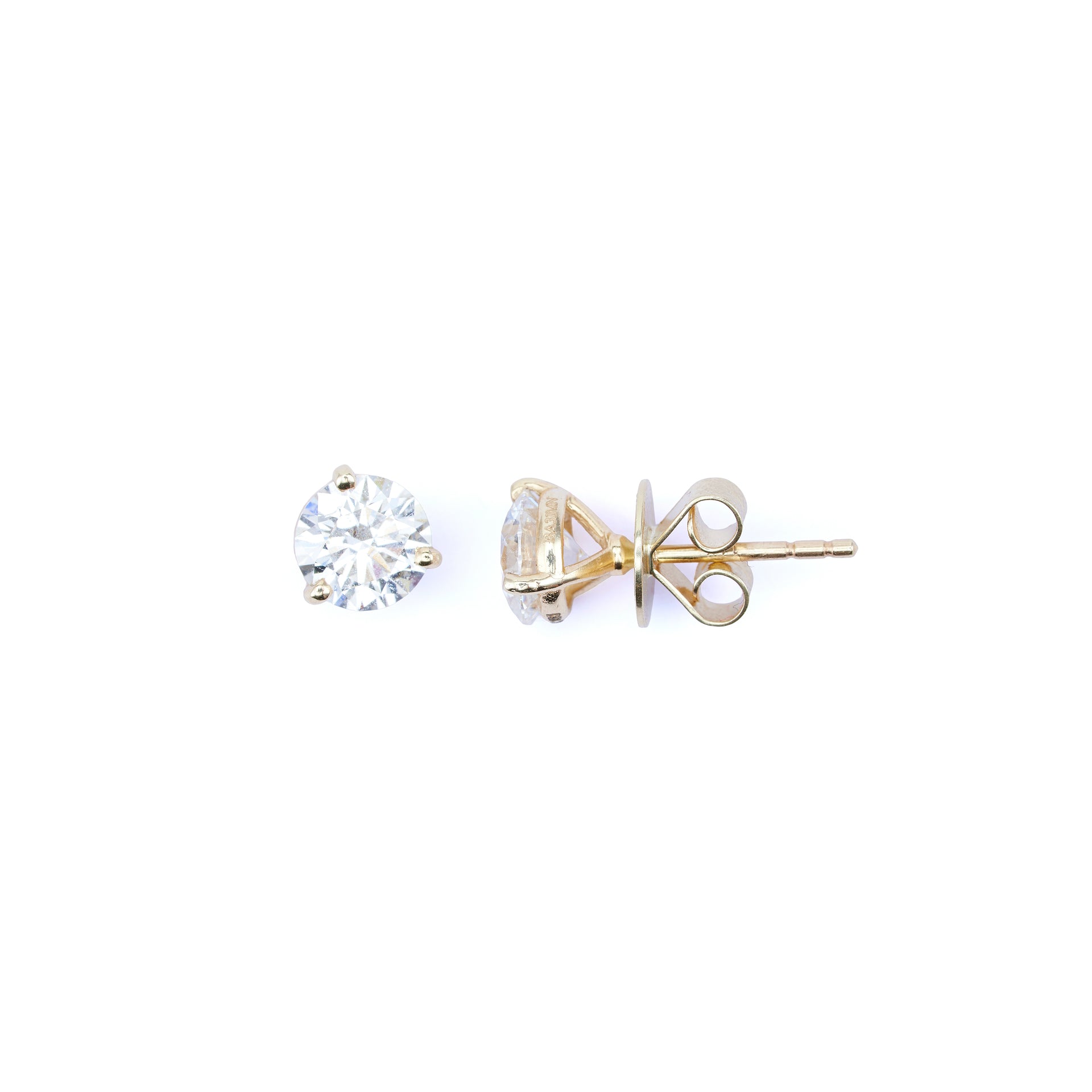 2ct LGD Solitaire Gold Studs-Martini Setting