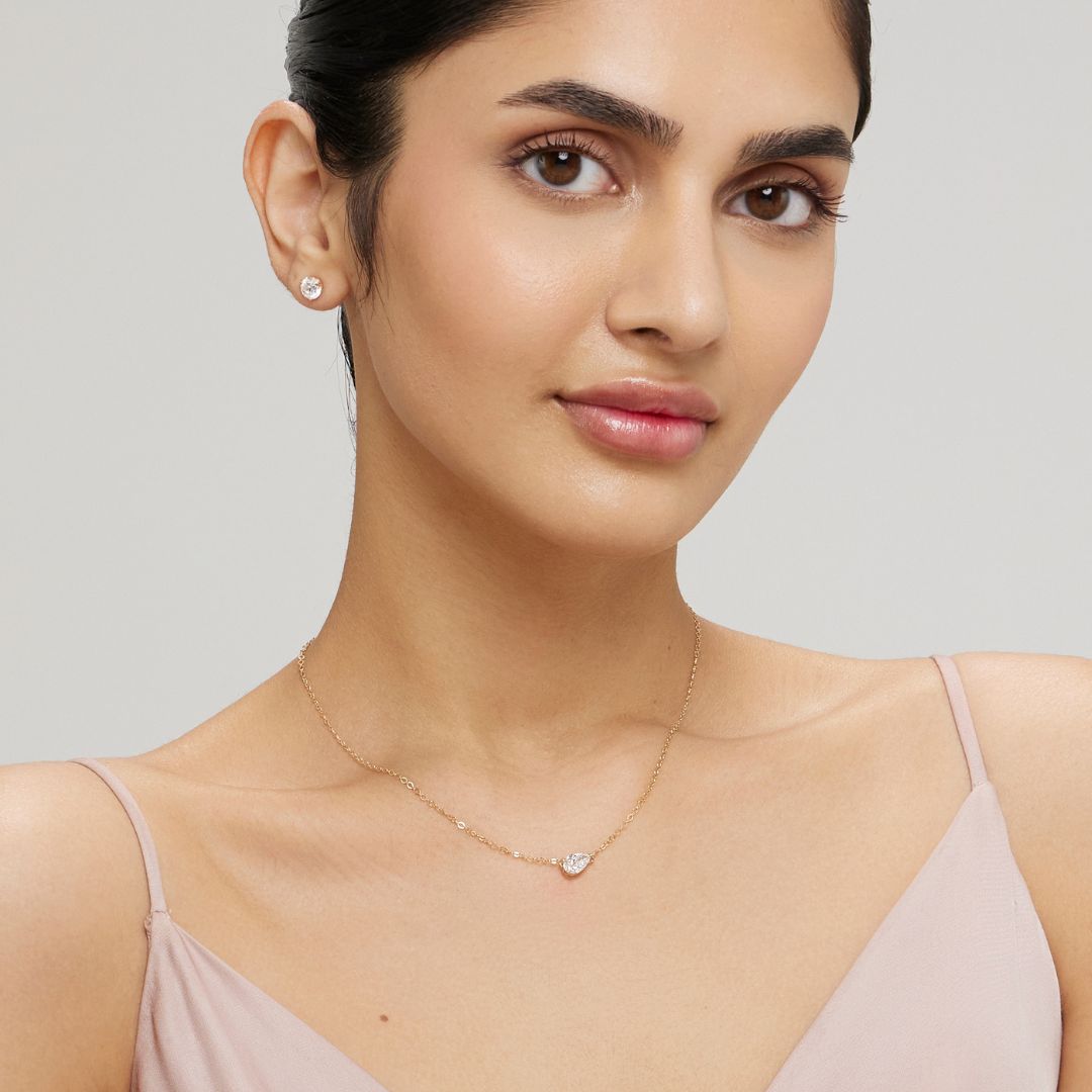1ct Pear LGD Gold Necklace
