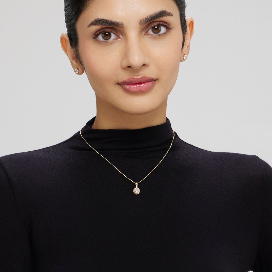 1ct Oval LGD Gold Necklace-Classic