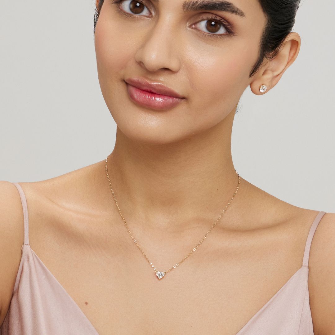 1ct Heart LGD Gold Necklace-Classic