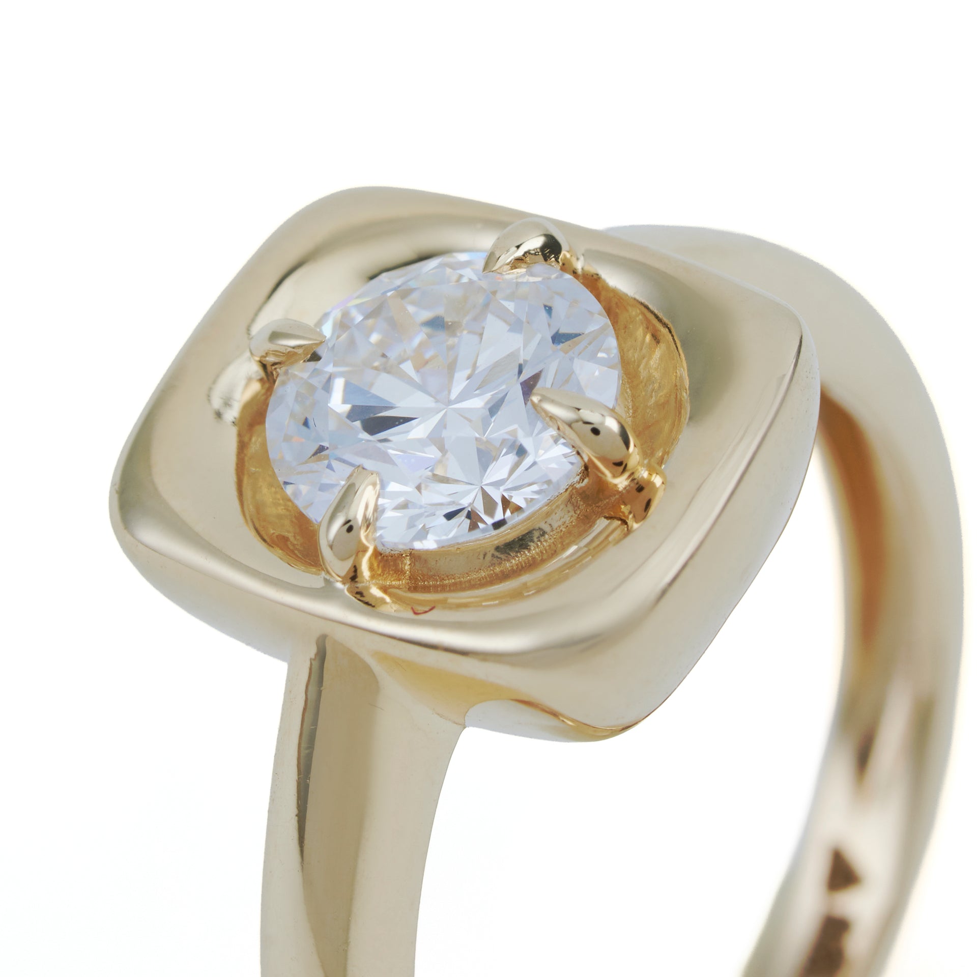 1ct Round LGD Gold Ring-Square