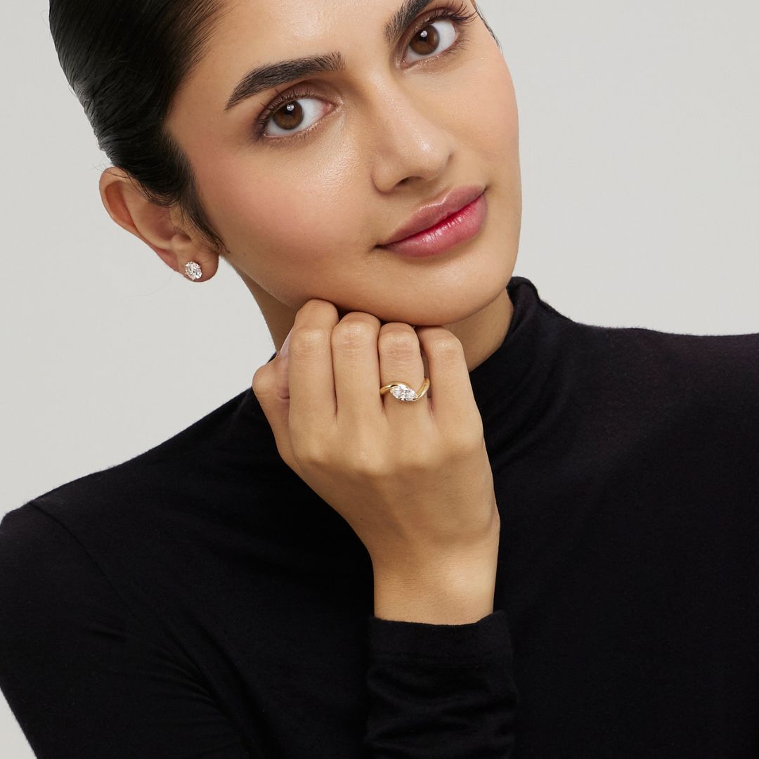 1ct Marquise LGD Gold Ring