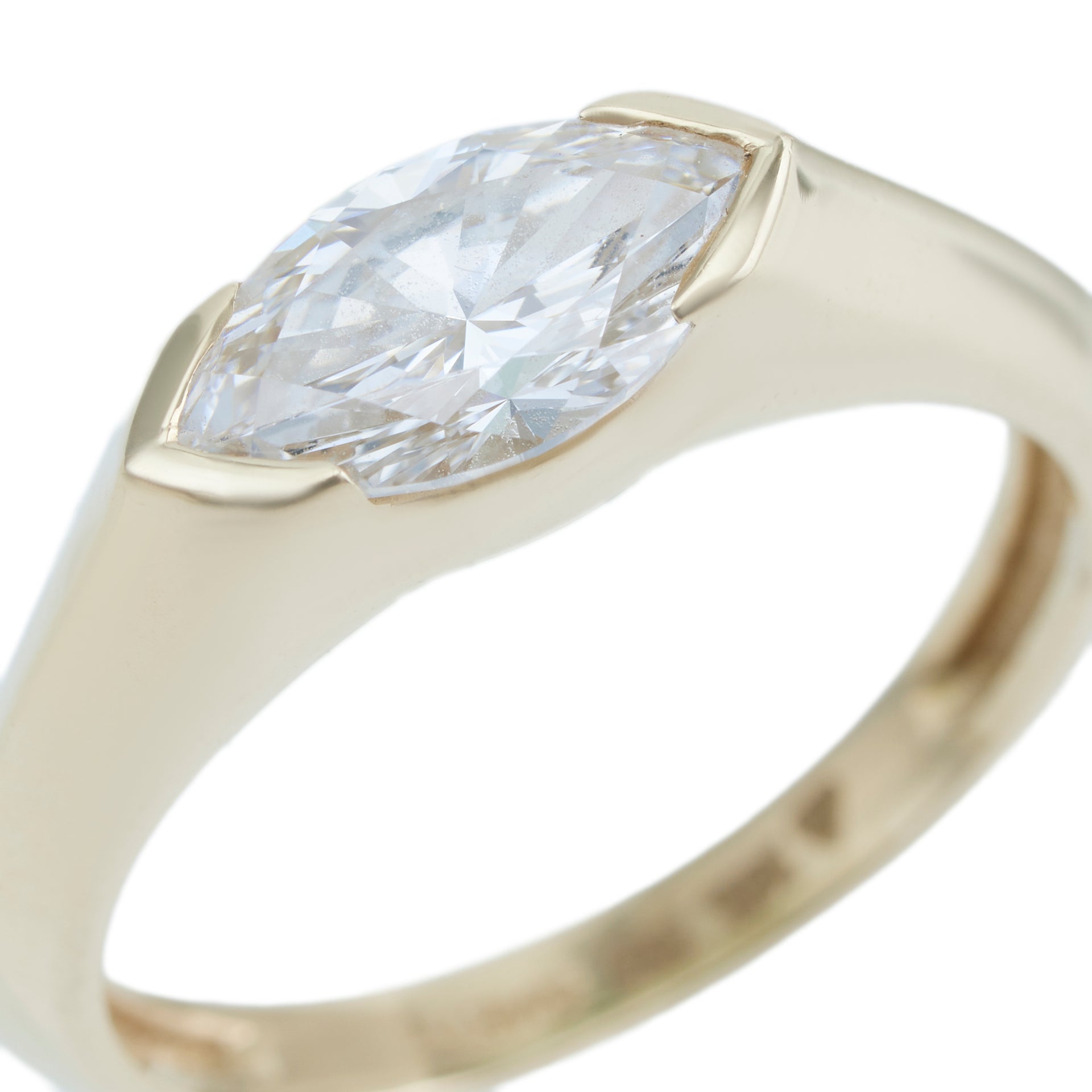 1ct  Marquise LGD Gold Ring-Knife