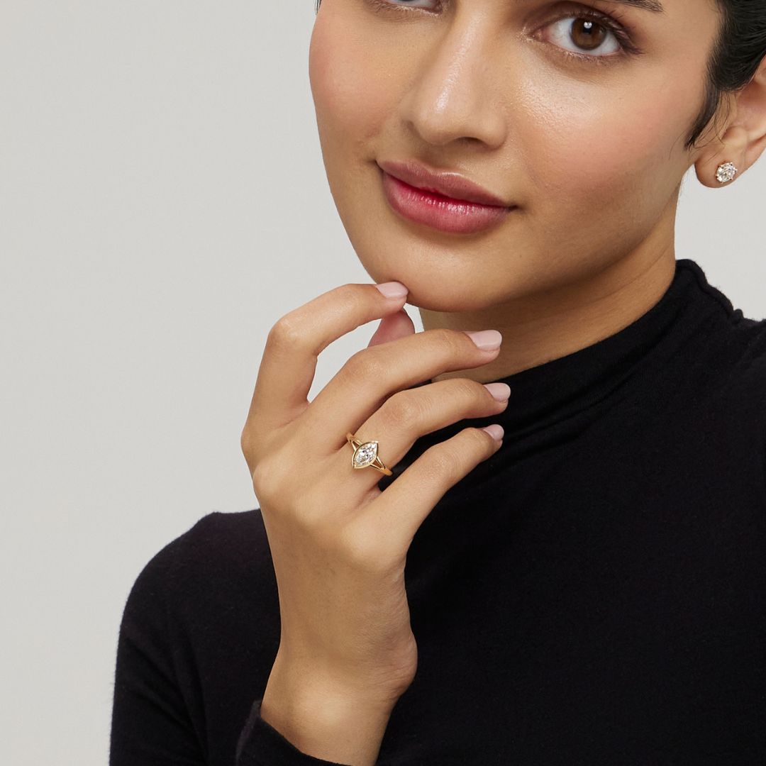 1ct Marquise LGD Gold Ring-Classic