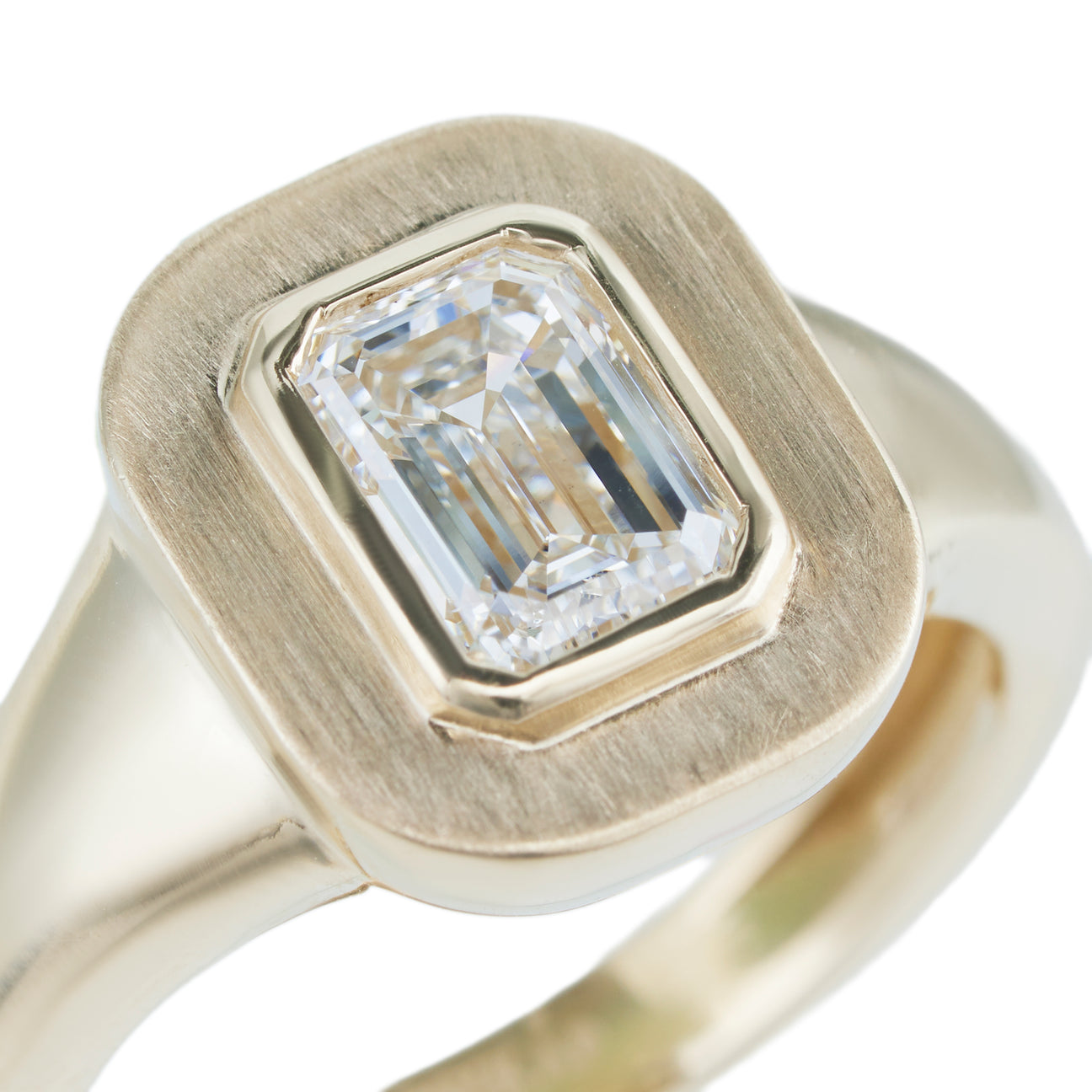 1ct Emerald Cut LGD Gold Signet Ring