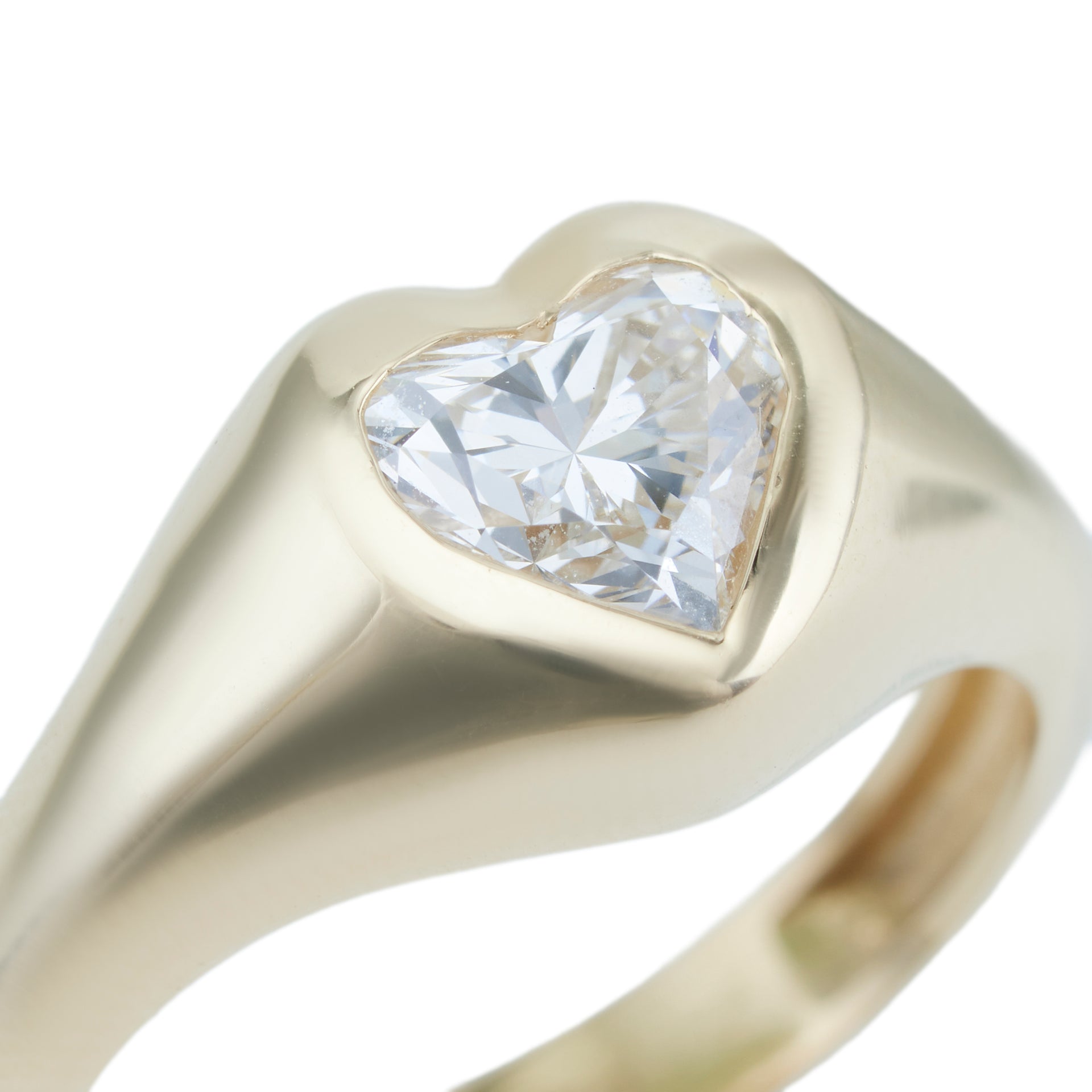 1ct Heart LGD Gold Signet Ring