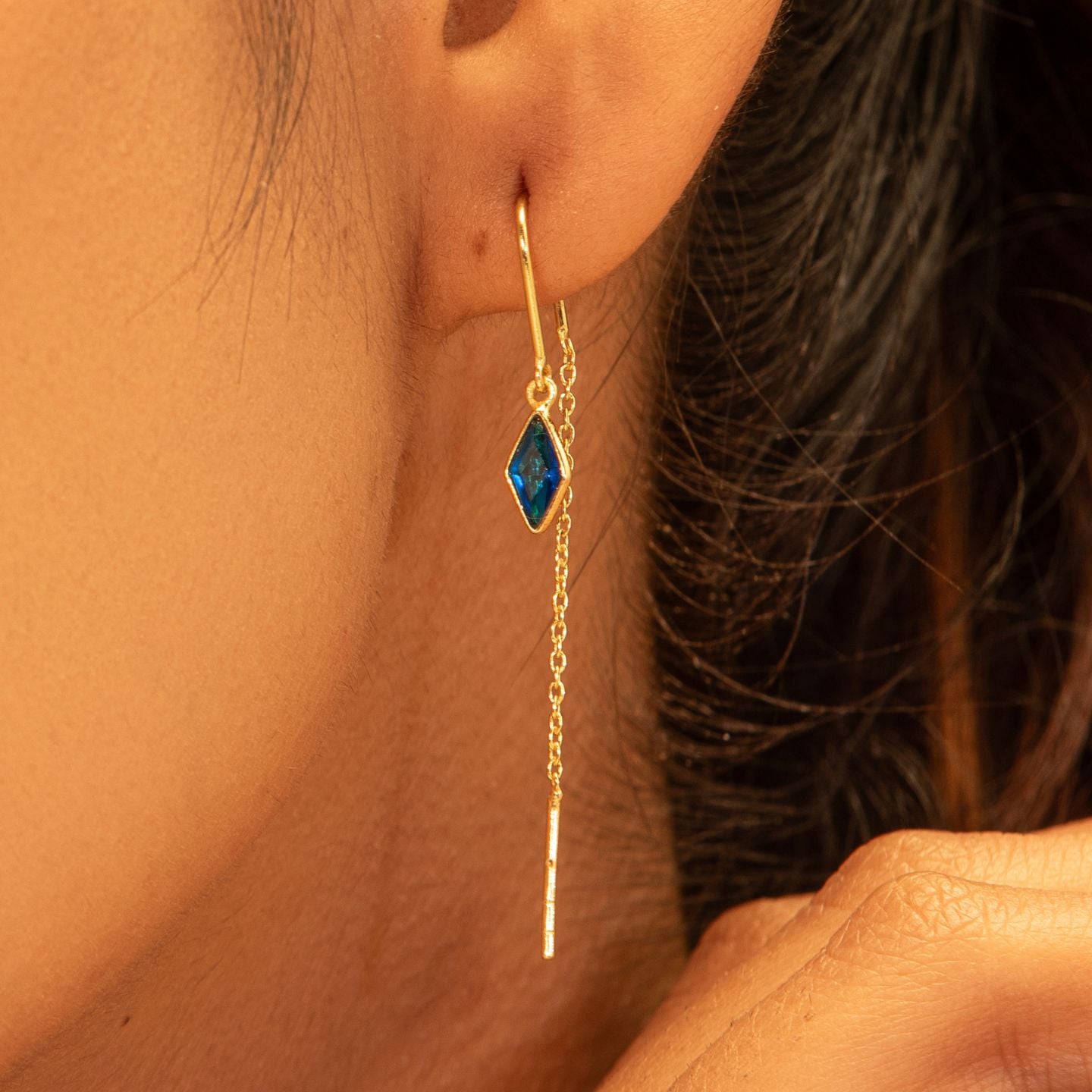 Srinagar Earrings- Blue