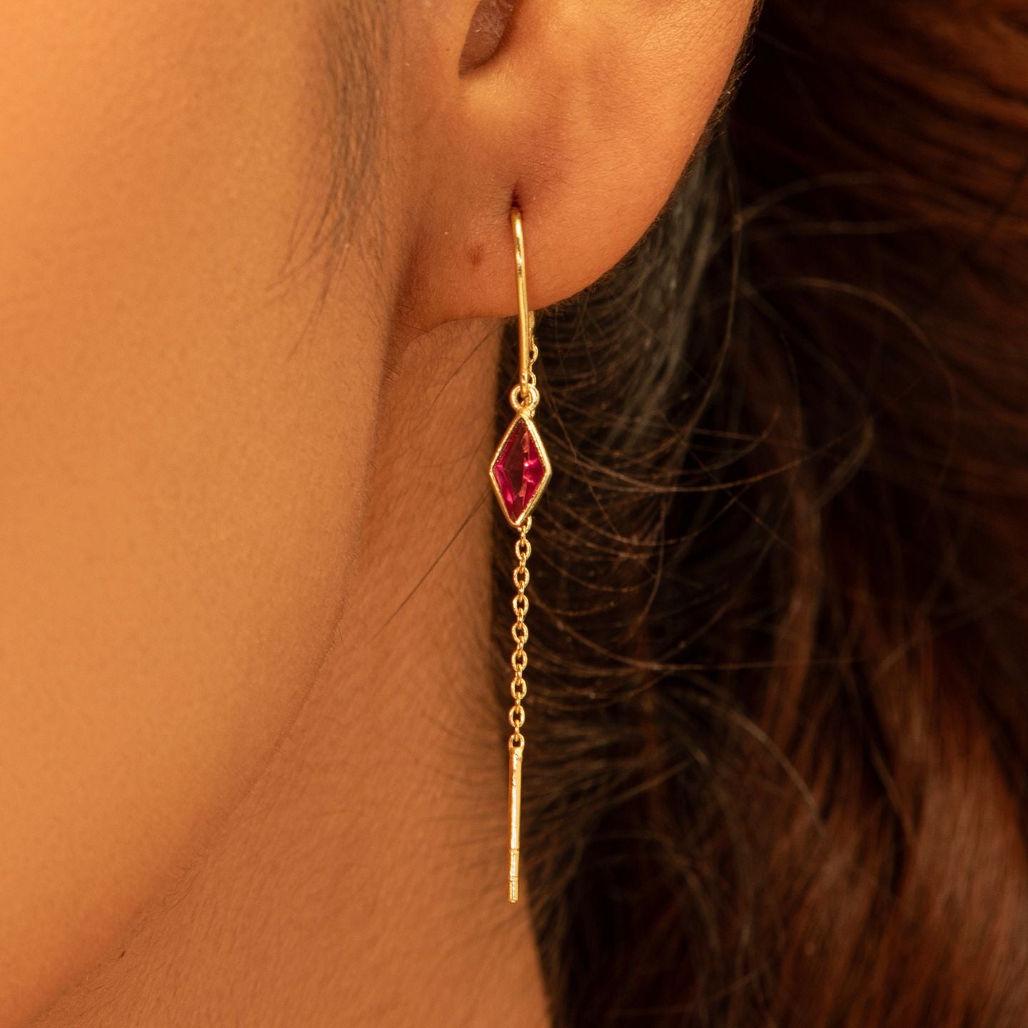 Srinagar Earrings- Red