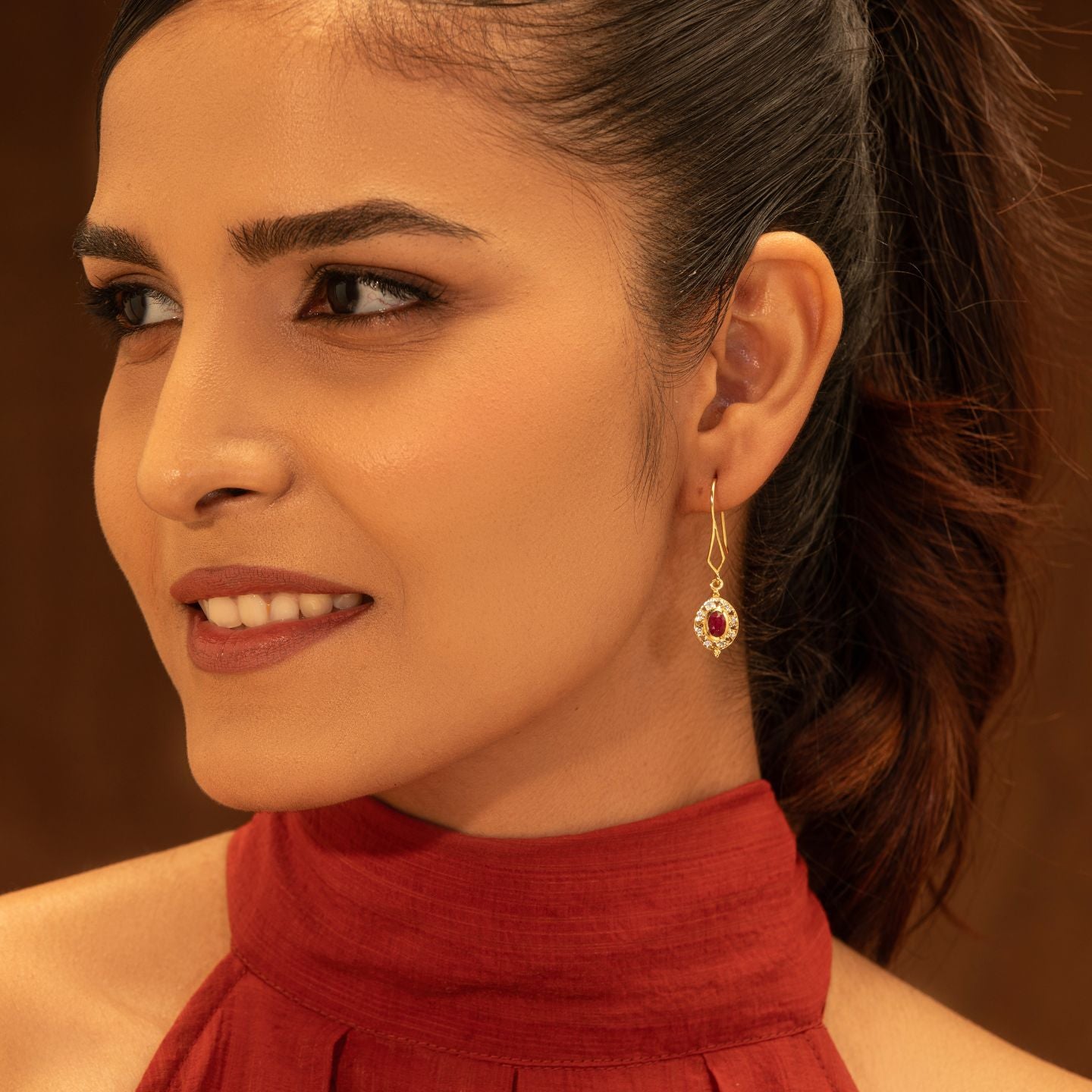 Crimson Shimmer Earrings