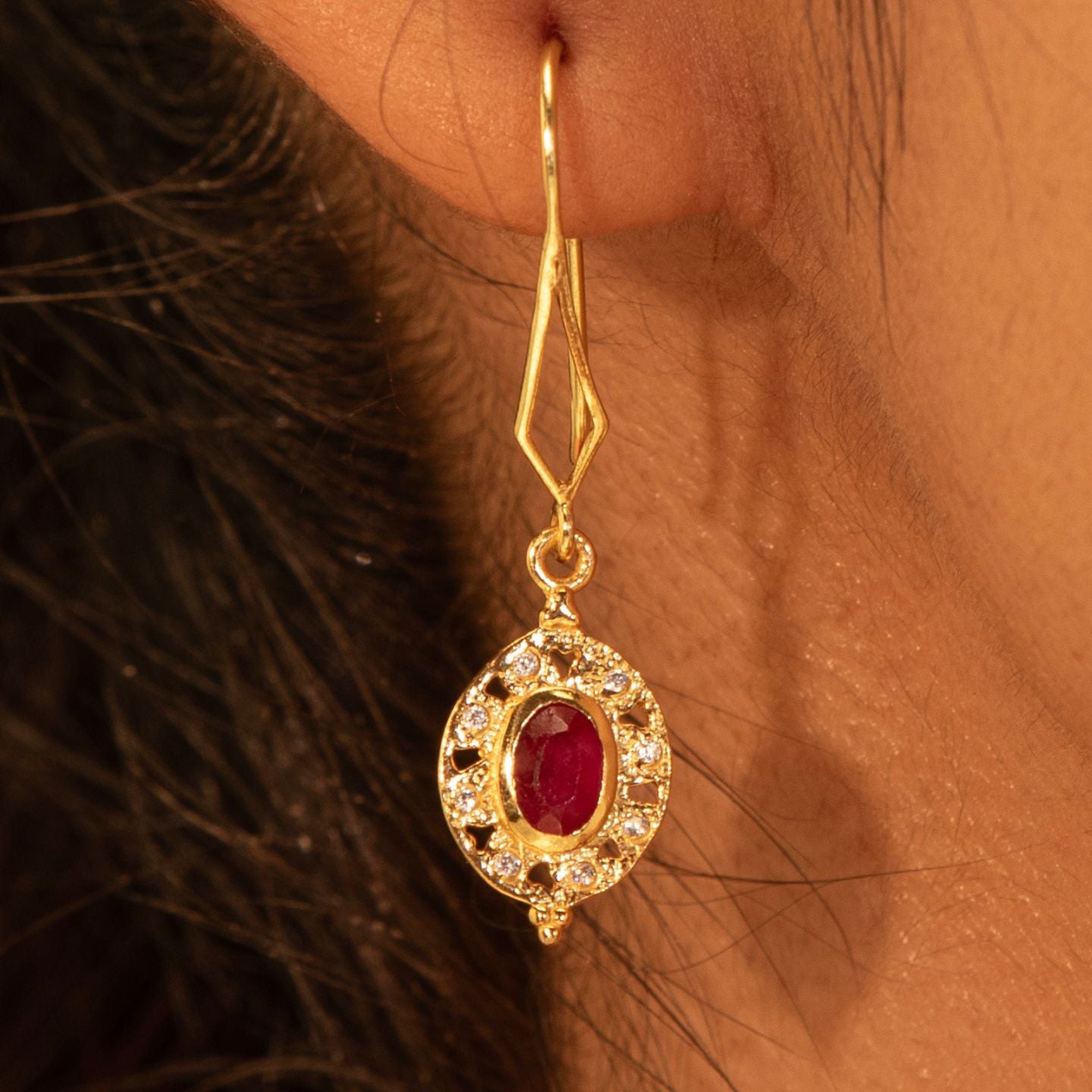 Crimson Shimmer Earrings