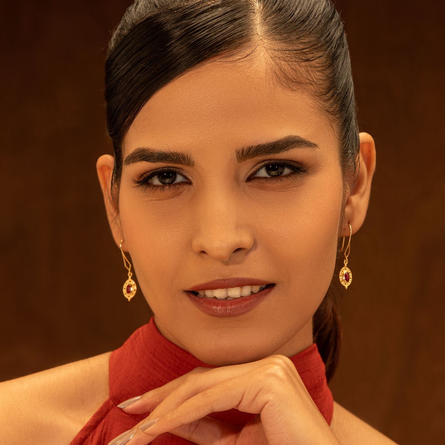 Crimson Shimmer Earrings