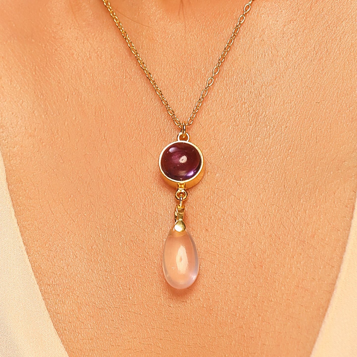 Rose Teardrop Necklace
