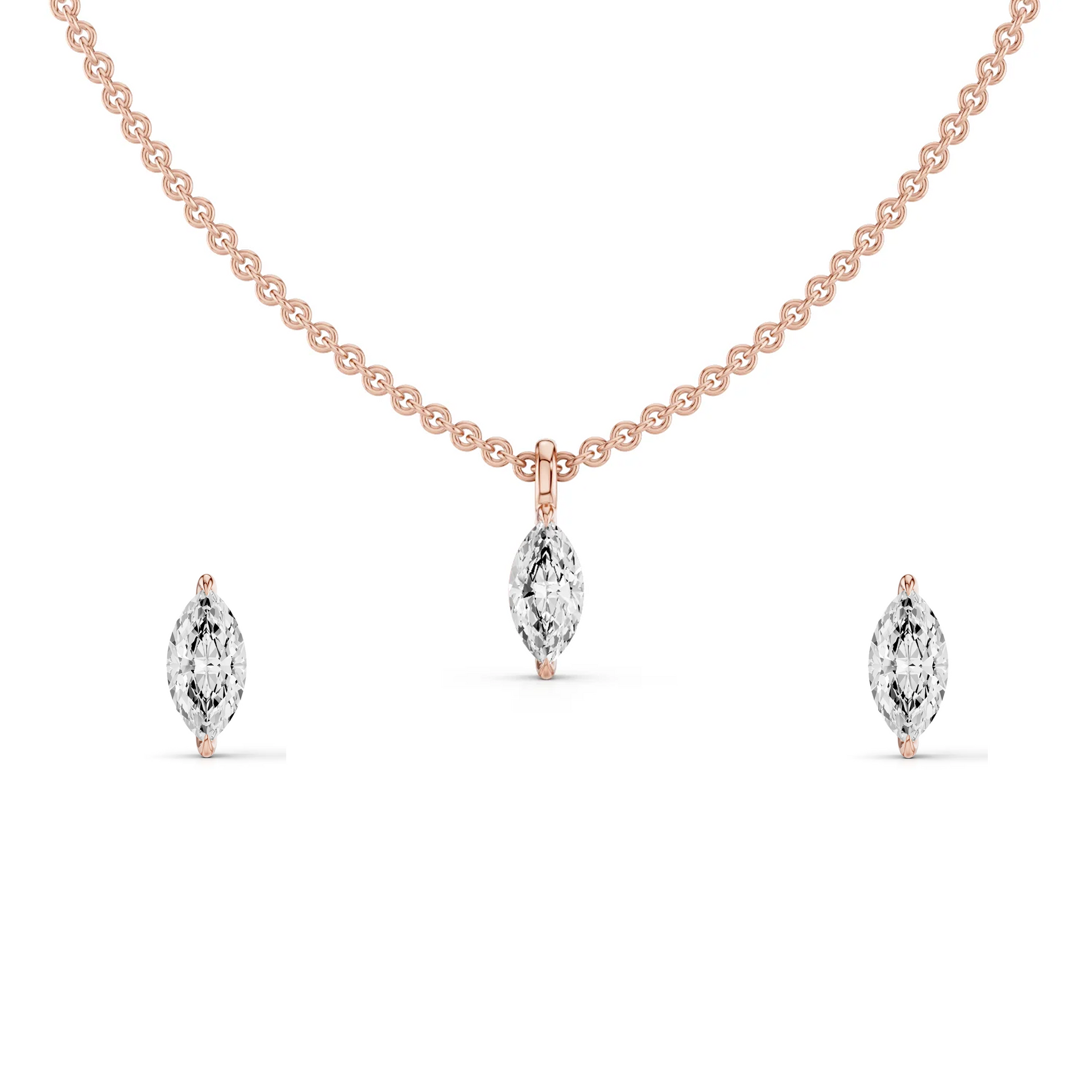 Dainty LGD Marquise Set-14K